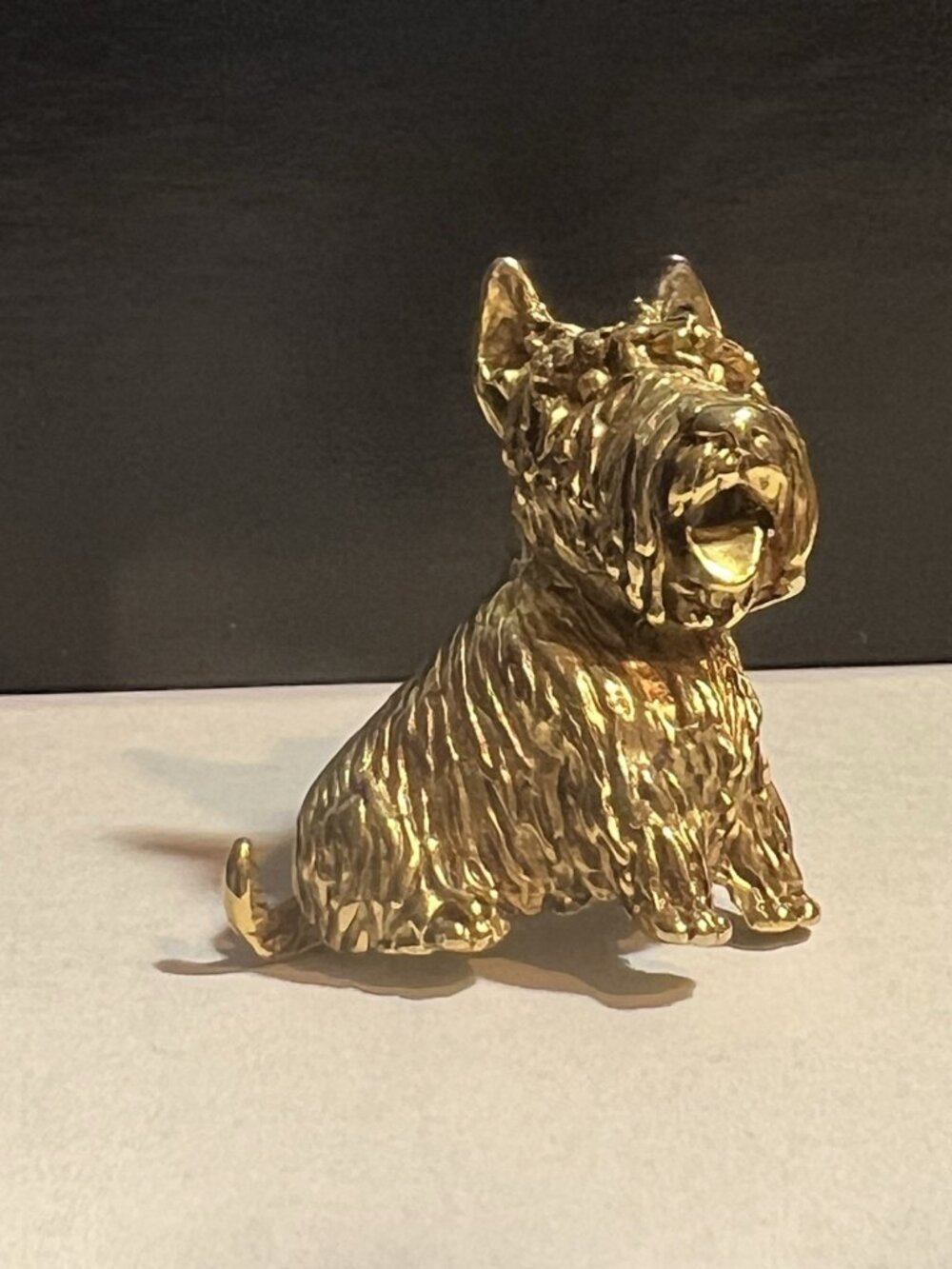 1970 Trifari Scottie Dog Scottish Terrier Brooch Heavy And Detailed Quality 2"